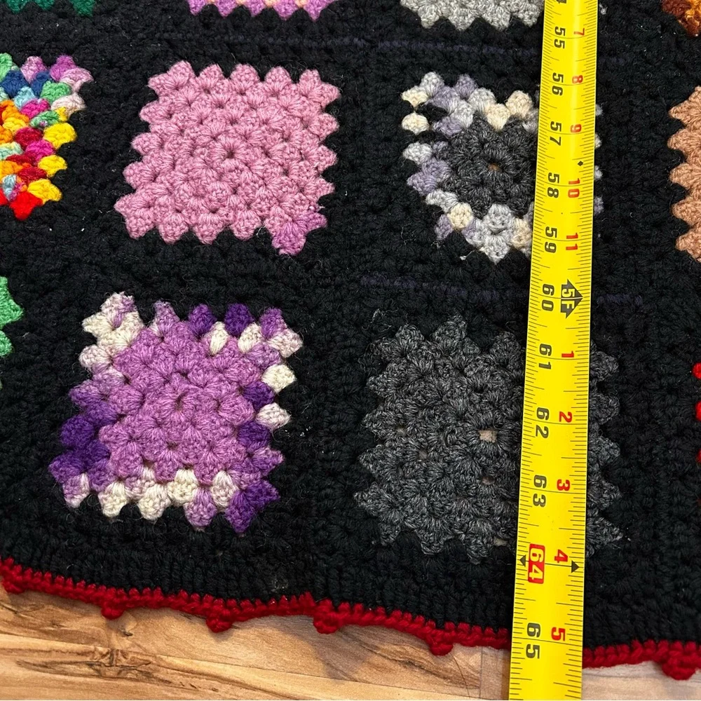 Vintage Granny Square Afghan Blanket